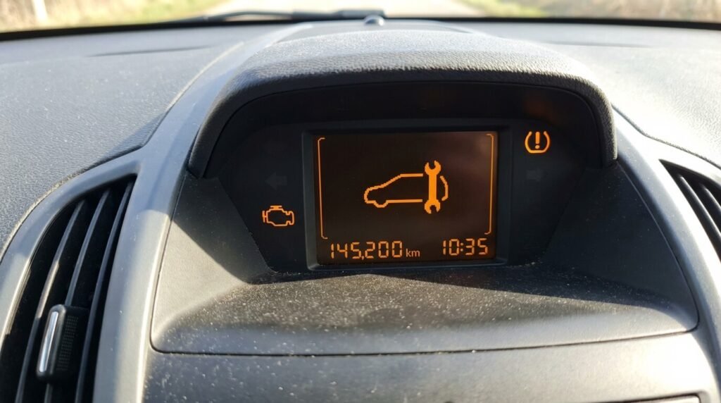 Gros plan sur le compteur d'une Opel Zafira affichant le voyant spécifique "Voiture avec une clé plate verticale", souvent confondu avec le voyant moteur classique