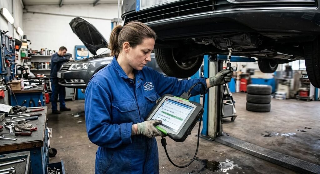 Diagnostic mécanique des vibrations moteur liées à une défaillance de la transmission.