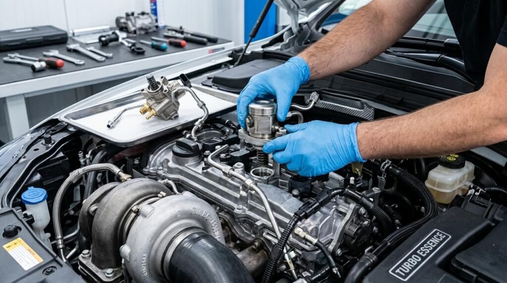Remplacement de la pompe à carburant haute pression HPFP sur un moteur turbo essence