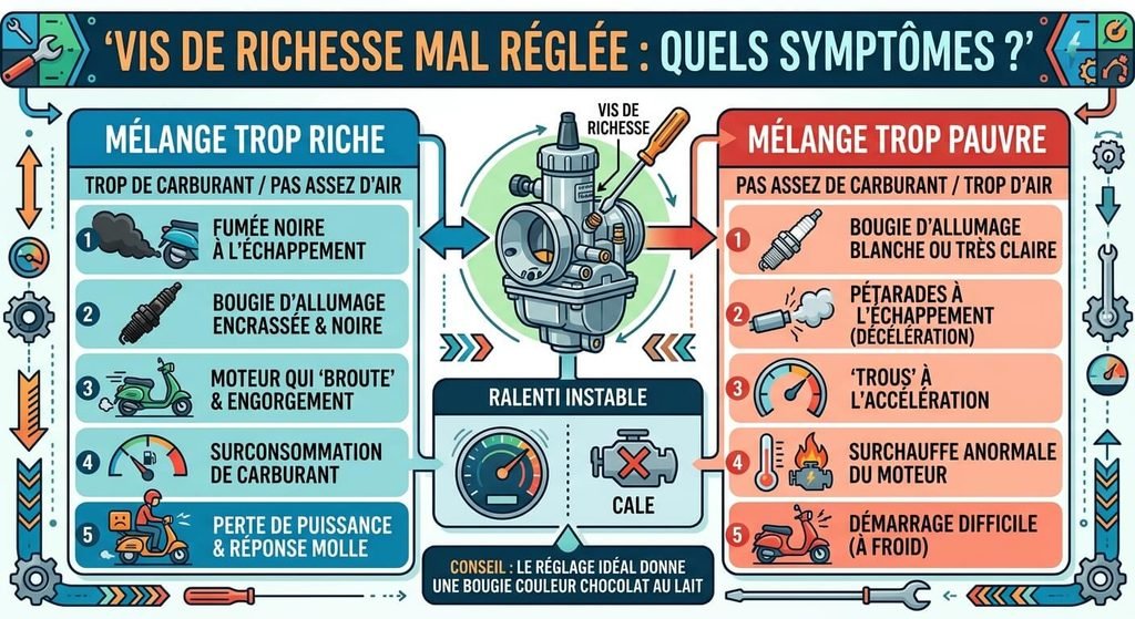 Vis de richesse mal réglée : quels symptômes ? 3