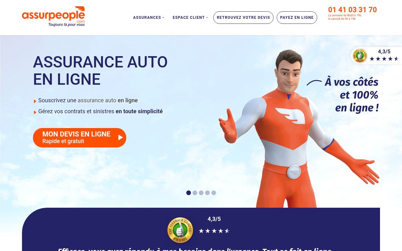 Assureurs traditionnels vs Néo-assureurs : où payer son assurance auto moins cher ? 6 Aperçu du site Assurpeople.com