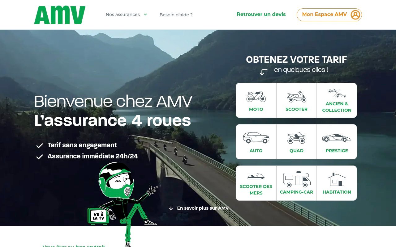 Assureurs traditionnels vs Néo-assureurs : où payer son assurance auto moins cher ? 9 Aperçu du site AMV