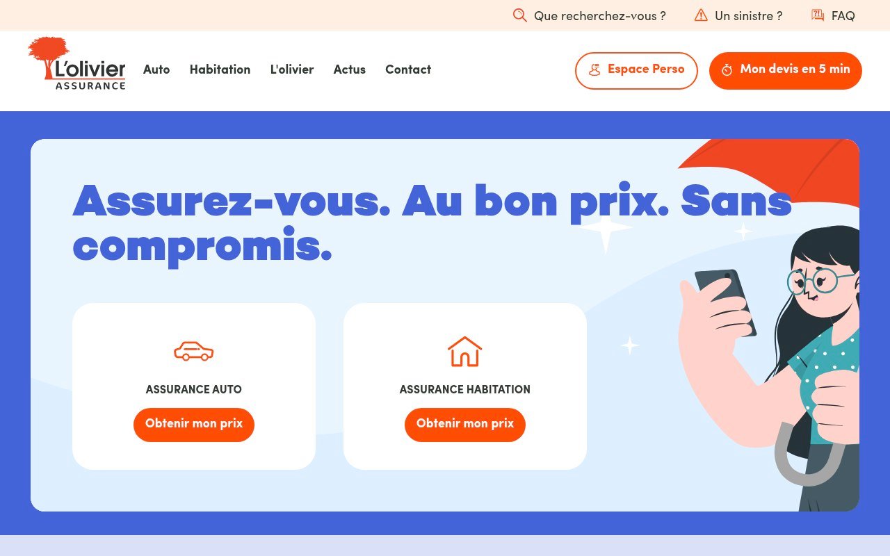 Assureurs traditionnels vs Néo-assureurs : où payer son assurance auto moins cher ? 10 Aperçu du site L’Olivier Assurance
