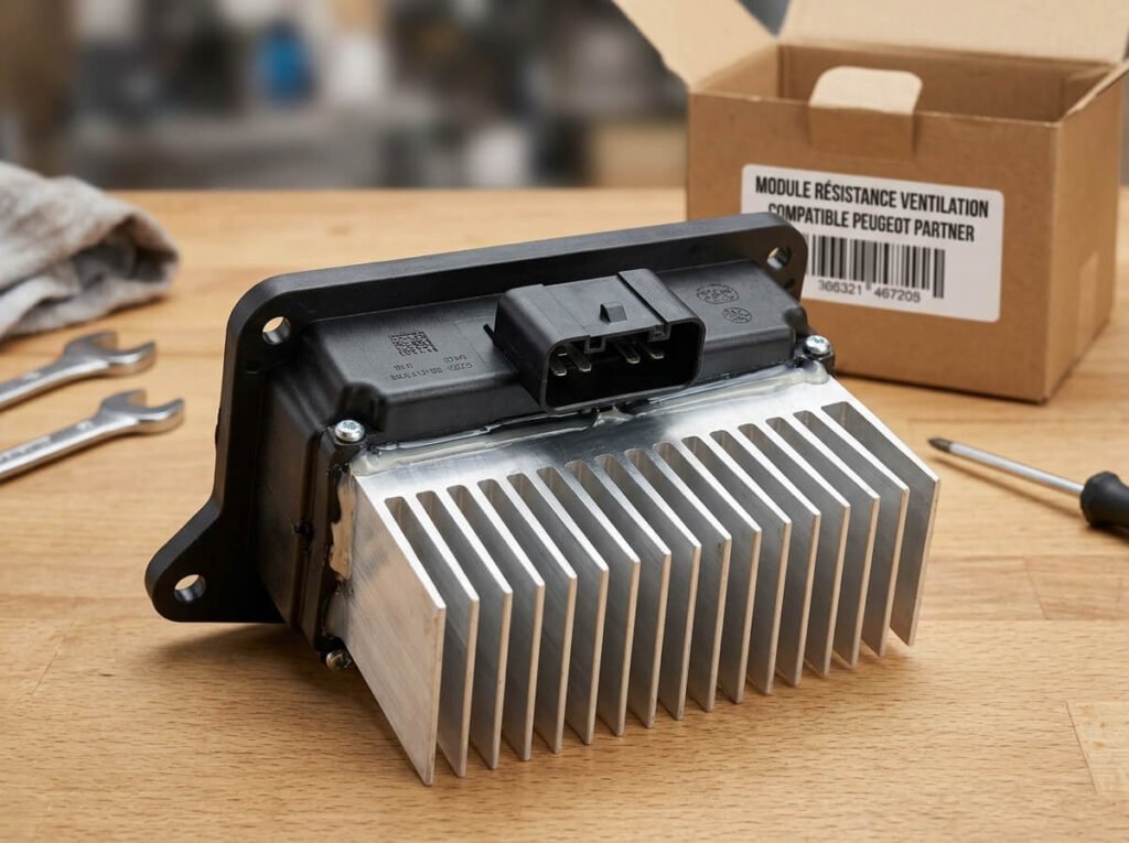 Module de résistance de ventilation habitacle avec ailettes en aluminium pour Peugeot Partner.